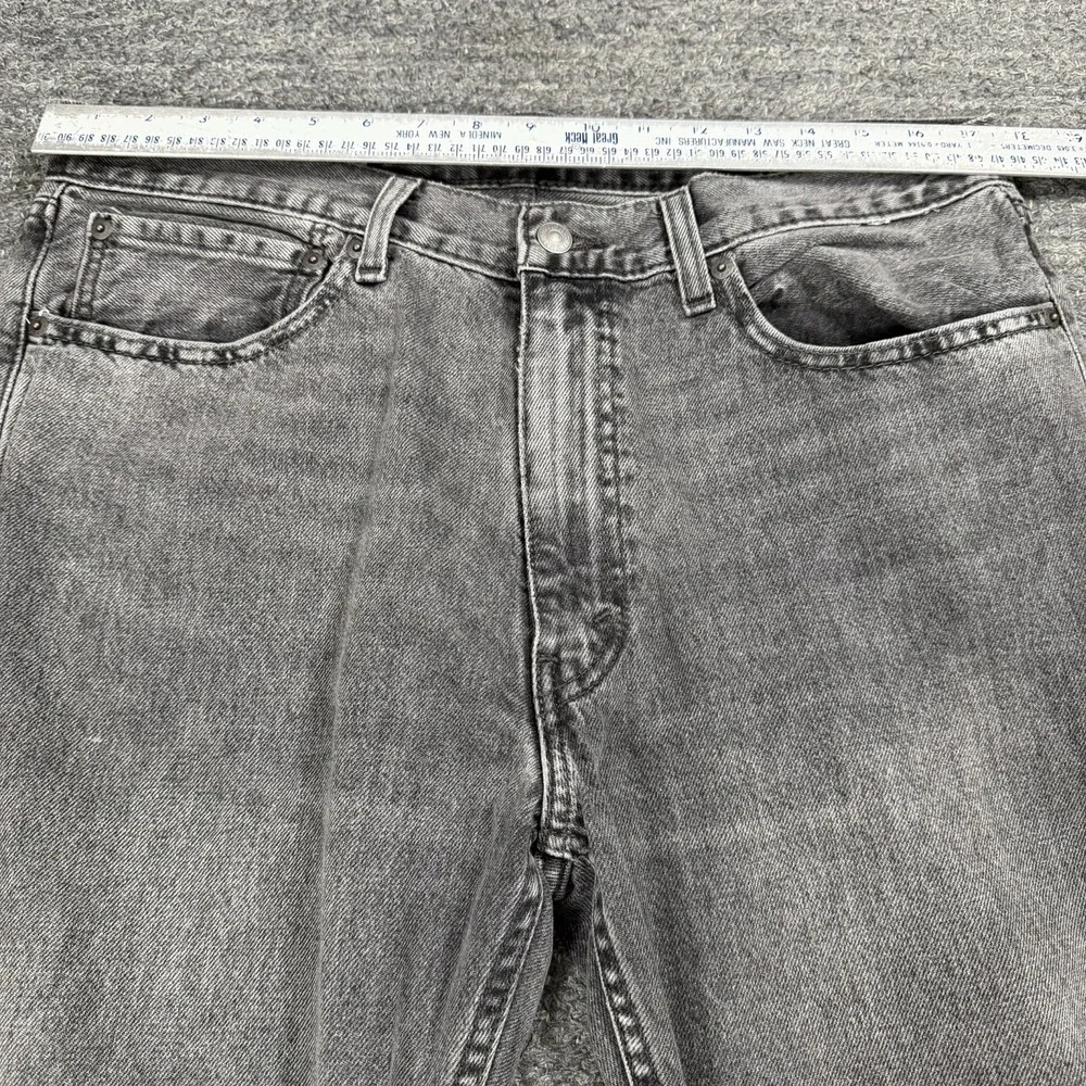 Levis 555 Jeans Men 34x30 Black Relaxed Straight Gray Wash Denim 100% Cotton